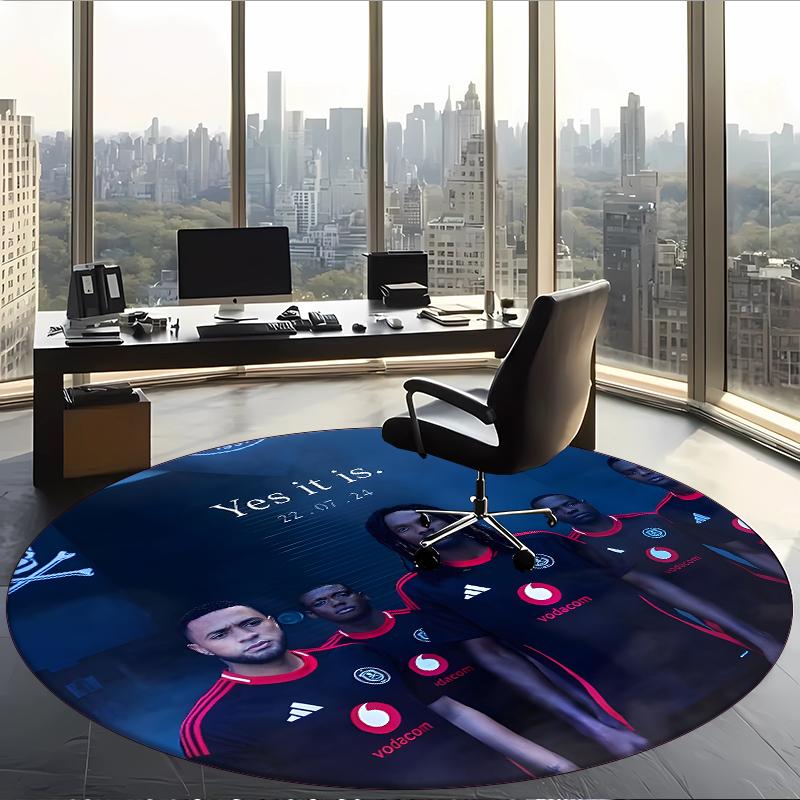 Orlando Pirates (1) Round Office Rug Decorative Floor Rug for Office Bedroom Living Room and Home Space