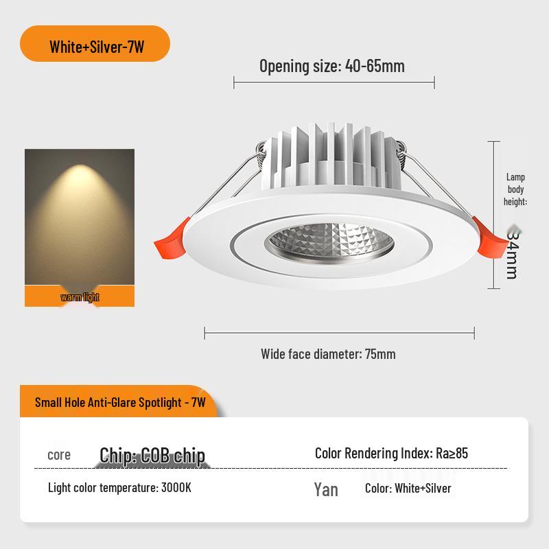 Downlight LED Mic 3W/5W, Gaură 4-6 cm, Spot COB pentru Living & Vitrină Vinuri