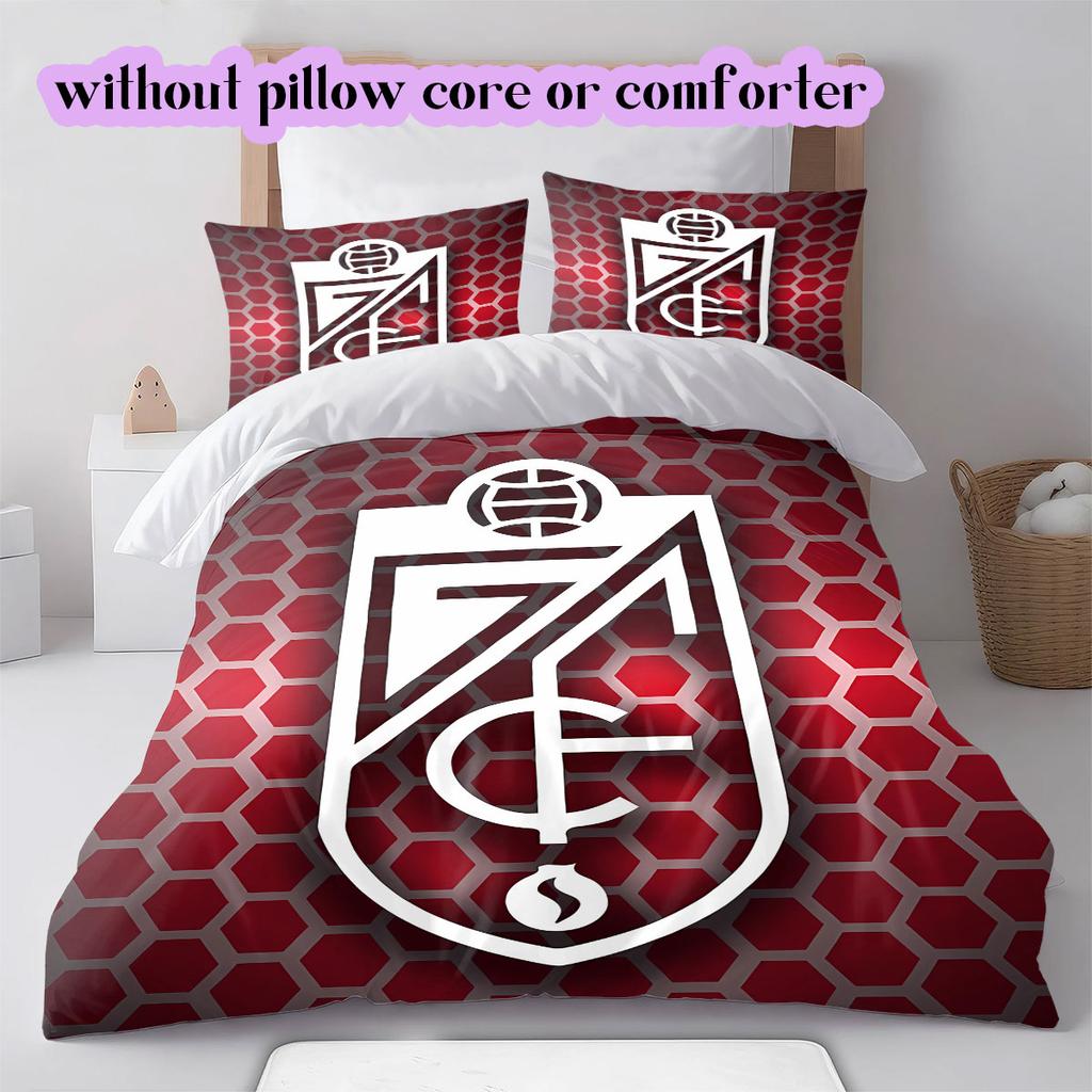 Granada CF football Pattern Bedding,Quilt Set Quilt Cover Pillowcase Home Birthday Gift (1*duvet cover+2*pillowcase,without core)