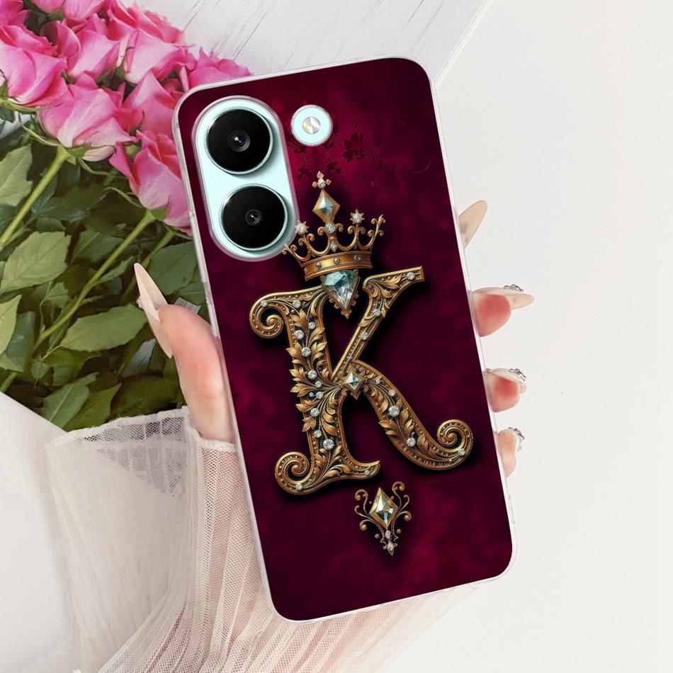 For Xiaomi Poco X8 Pro Royal Crown Initial Letter Couple Phone Case For POCO X8 Pro Max X8Pro 5G Soft Silicone TPU Bumpers