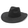 Unisex Suede Wide Brim Fedora Hat Ethnic Style Gentle Hat