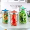 5pcs With Metal Ring Mason Jar Lid Sealed Wide Mouth Jar Cover Silicone Fermenting Lid  Coffee Bean