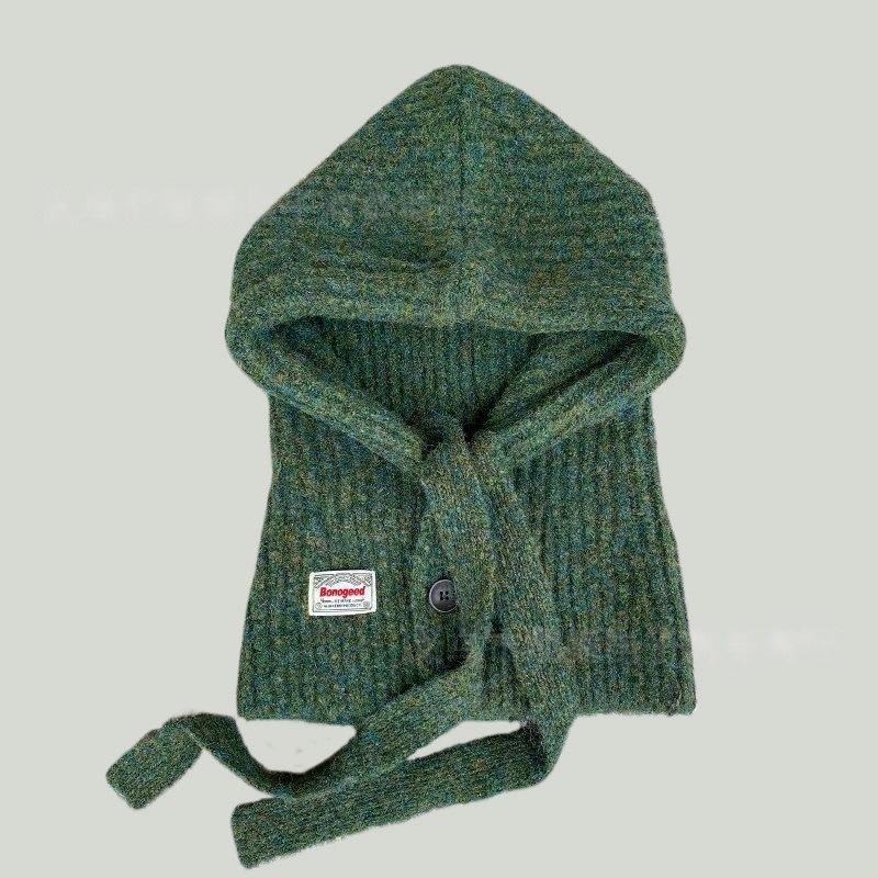 Зимняя теплая балаклава в корейском стиле, женская шапка на шнуровке, шарф, цельный шарф-капюшон one  size