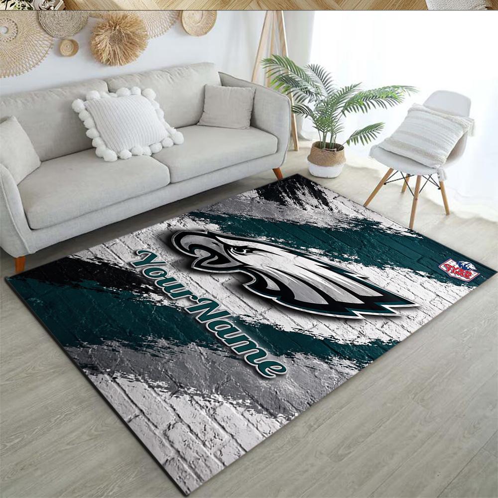 Philadelphia Eagles Customize Text Carpet Perfect For Outdoor Dormitory Dining Room Balcony Antislip Rug Anime Office Decor Best For Christmas