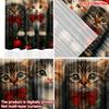 Set Of 2 Flat Printing Happy Christmas Fashion Curtains Cute Kittens Digital Printed Polyester Drapes Party Holiday Made