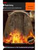 Men's Winter Plus Velvet Warm Cotton Workwear Jacket with Lapel for Cold Protection