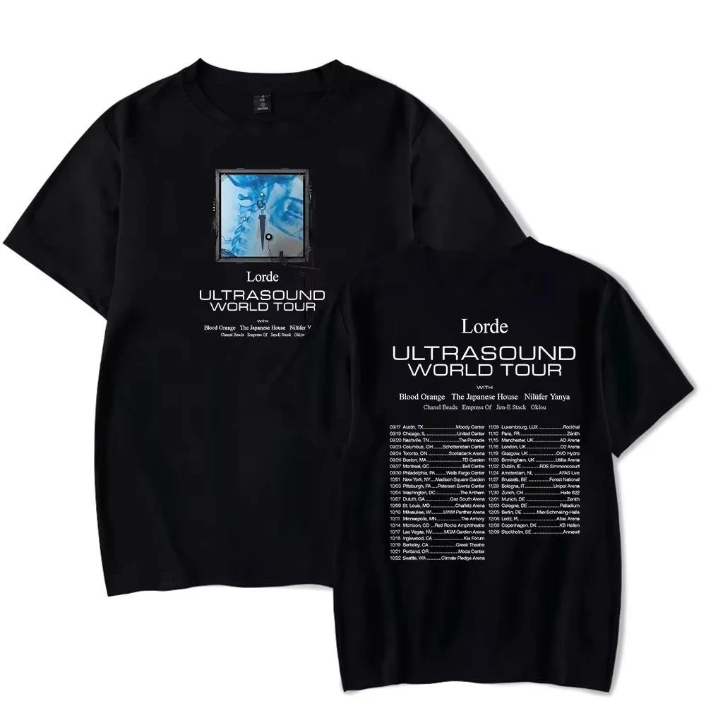 Lorde Ultrasound World Tour 2026 Merch più venduto T-shirt stampata in cotone Unisex Girocollo Casual Manica Corta T-shirt Larga