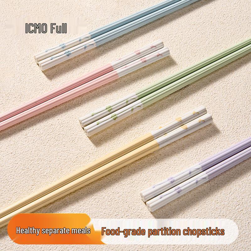 Kemmando CK501C Multi-color Flower Pattern Alloy Chopsticks 243mm