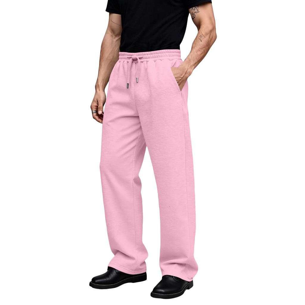 Men's Casual Sports Sweatpants Drawstring Straight-leg Trousers