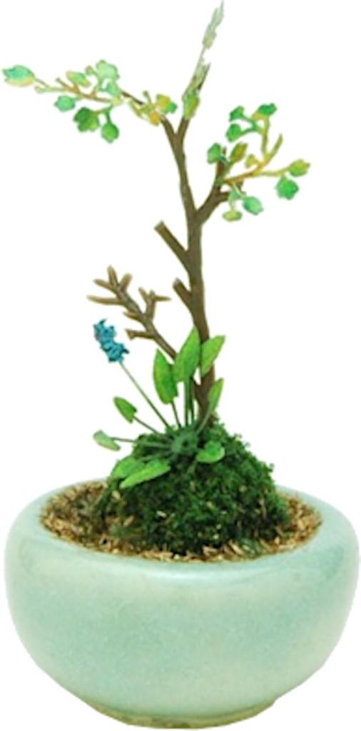 PLATZ THE BONSAI 1/12 Scale Round Potted Planter (Light Blue) Finished Product BONN05