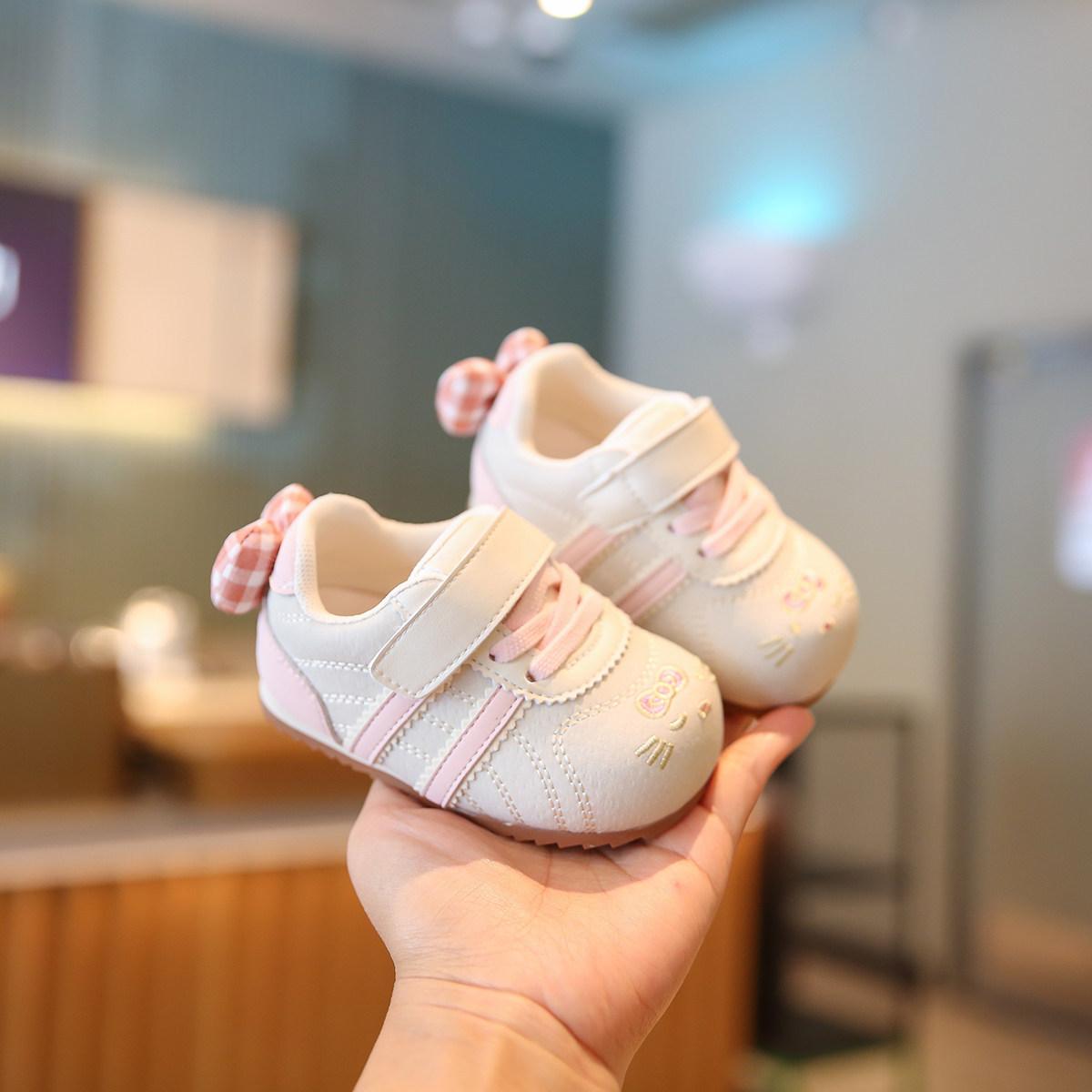 Anti-slip Casual Shoes, Slip-on Style, Girls Shoes, Baby Walker Shoes 15 бежевый