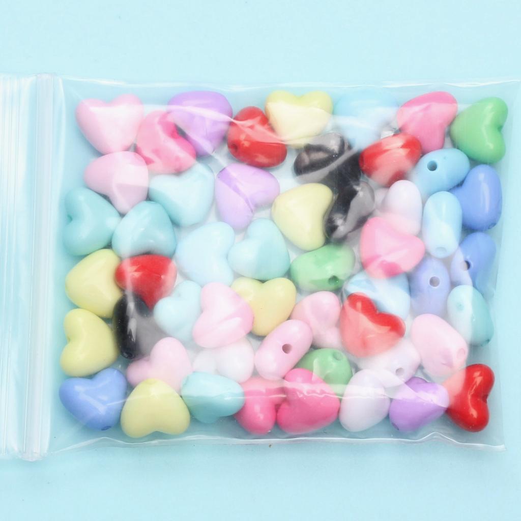 50Pcs Jewelry Findings Acrylic Bracelet Necklace Accessories DIY For Jewelry Making Charms Heart Beads Loose Beads