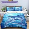 3PC Custom Name Dolphins Underwater Dreams Bedding Set Duvet Cover Closure Includes 1 Duvet Cover & 2 Pillowcases for Bedroom
