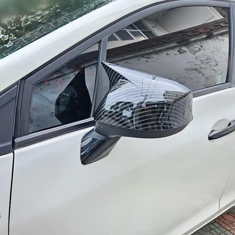 For Honda CIVIC 2012 2013 2014 Car Rearview Side Mirror Cover Wing Cap Exterior Sticker Rear View Case Trim Carbon Fiber Black