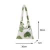 Female Fluffy Plush Heart Pattern Handbag Large Shoulder Bag (Green)