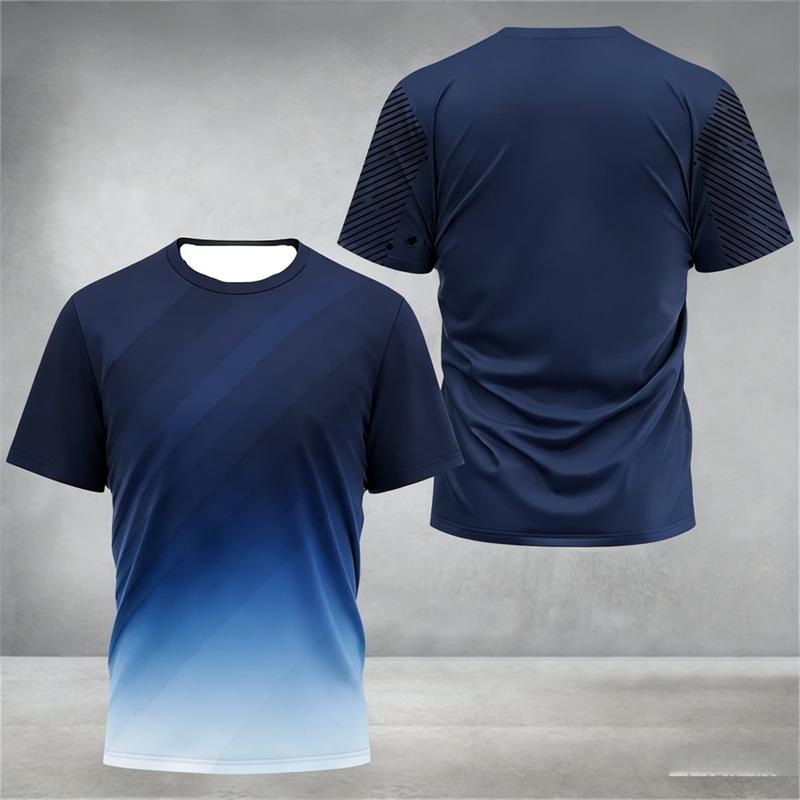 Simple Fashion Sports Fitness T Shirts For Men Summer Casual Outdoor Running Training T-shirts Loose Quick Dry Football Tees