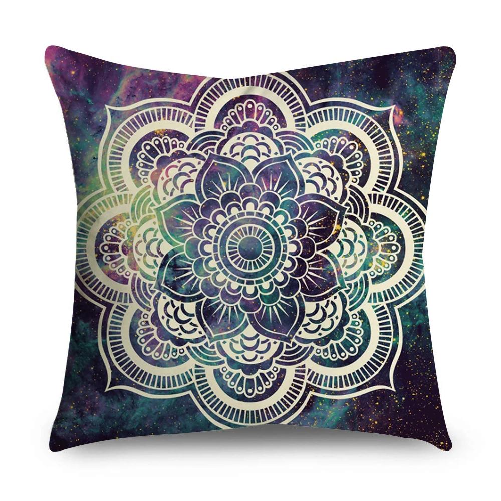 Dekorativer Mandala Kissenbezug 45 * 45cm Polyester Kissenbezug Heimdekoration Überwurf Böhmen Stuhl Sofa Kissenbezug