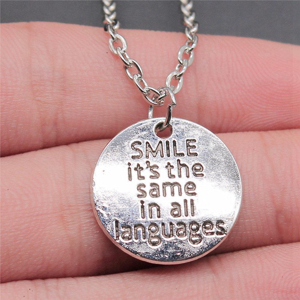 Necklace On The Neck 43cm Chain Round Tags Friendship Vintage Jewelry Supplies QN063