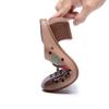 Summer sandals women's leather thick high heels flower old mother wearing bag head women's slippers