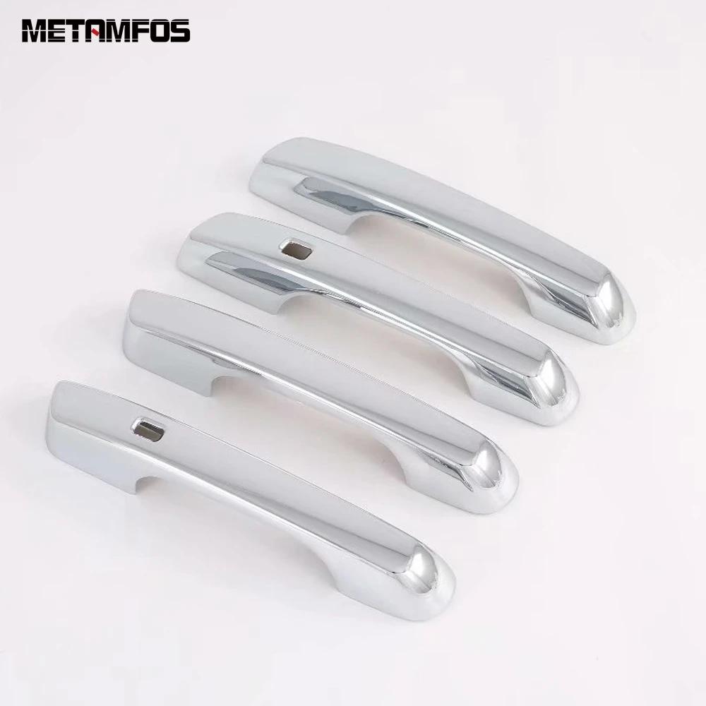 For Hyundai Venue -2024 2025 Carbon Fiber Side Door Handle Bowl Cover Trim Protection Cap Exterior Accessories Car Styling ABS Chrome Plastic