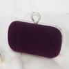 Rose Red Small Clutch Purse for Women Velvet High Quality Ladies Shoulder Evening Party Purse and Handbag Luxury Cross Body Bag