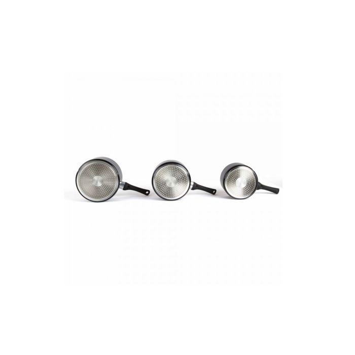 Set de casseroles - livoo - men125n - noir - antiadhésif - diamètres 16/18/20 cm