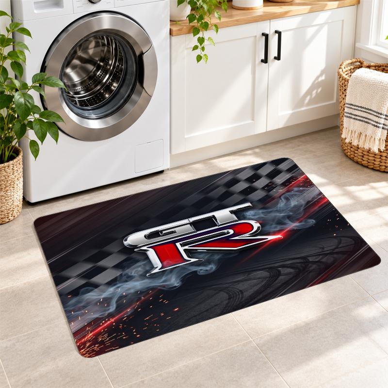 Flannel Kitchen Mat Nissan GT-R Soft Area Rug Non Slip Floor Carpet Home Decoration