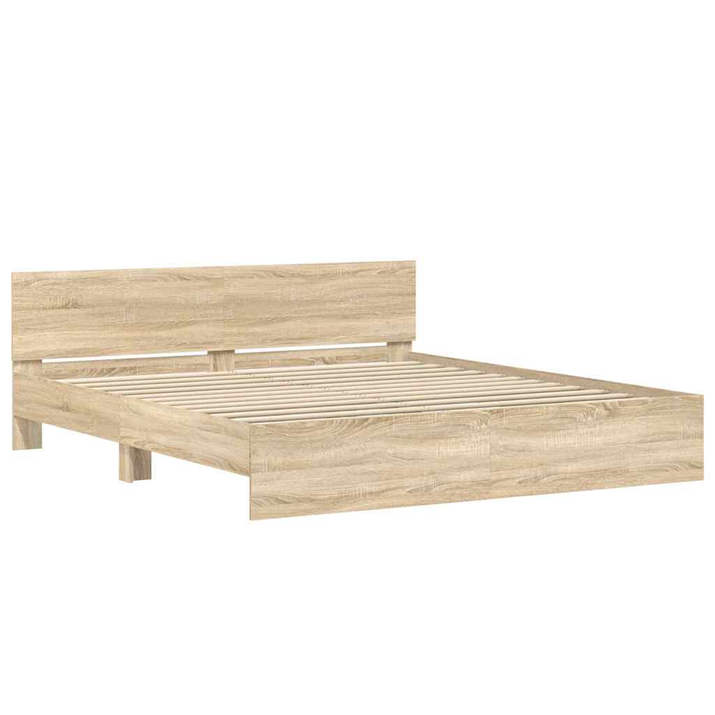 Bed Frame Wall Mounted Sonoma 193 x 203 cm Engineered Wood