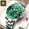 OLEVS Self Winding Mens Watch Classic Green Water Ghost Waterproof Automatic Mechanical Top Luxury with Gift Box