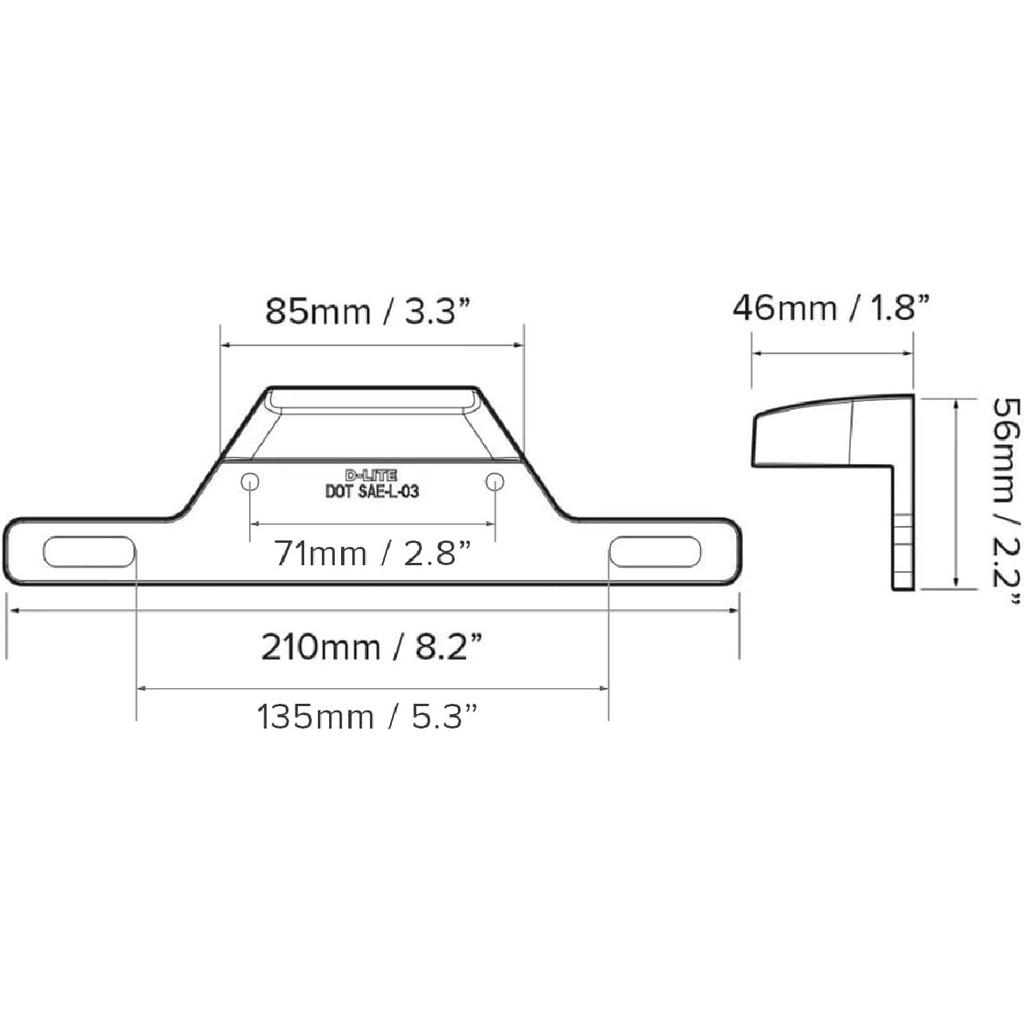 Dream lighting 12volt LED License Plate Light and Bracket for Trailer RV Truck - Cool White Lighting, IP65, 8.2inch