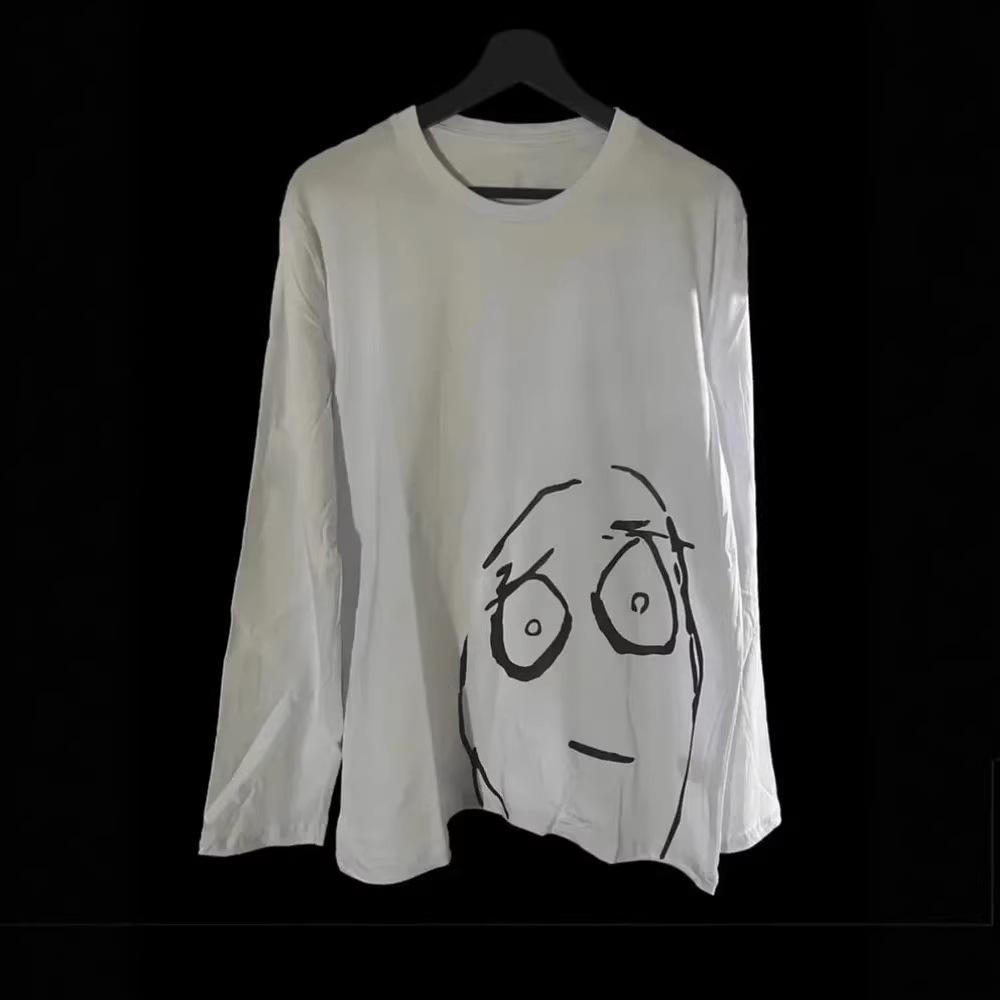 Women's O Neck Long Sleeve T-Shirt Loose Fit Casual Cartoon Print Cotton Top