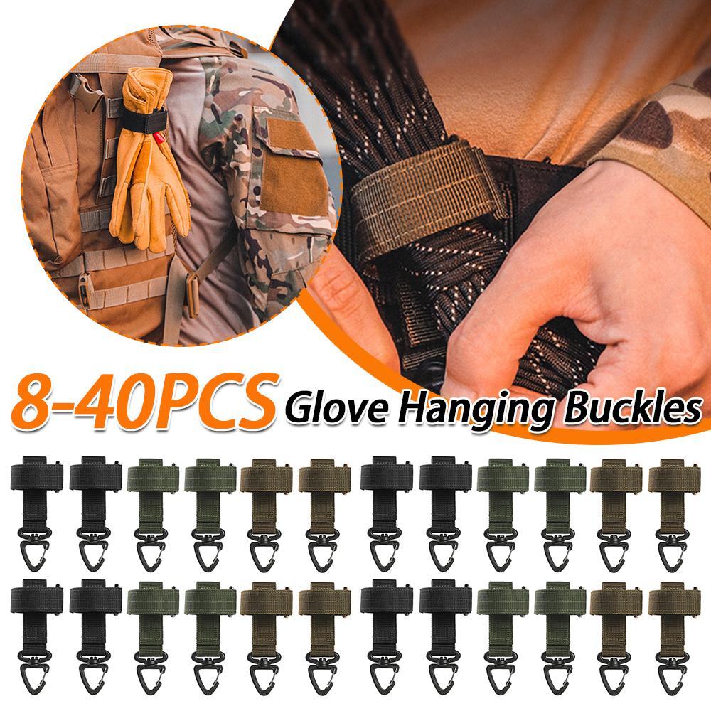 8-40PCS Gloves Hook Climbing Rope Storage Buckle Camping Mountaineering Hanging Buckles Outdoor Accessories