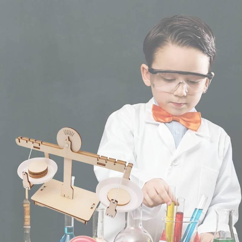 Échelle de Balance en Bois Bricolage Expérience Scientifique Jouet Pour Enfants Kit Éducatif Stem Fait Main