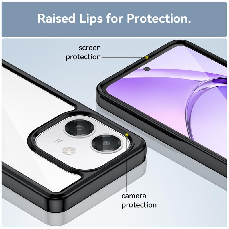 For OPPO A60 5G Case For OPPO A60 5G Cover Funda Clear PC + TPU Silicone Shockproof Protective Phone Back Cover For OPPO A60 5G