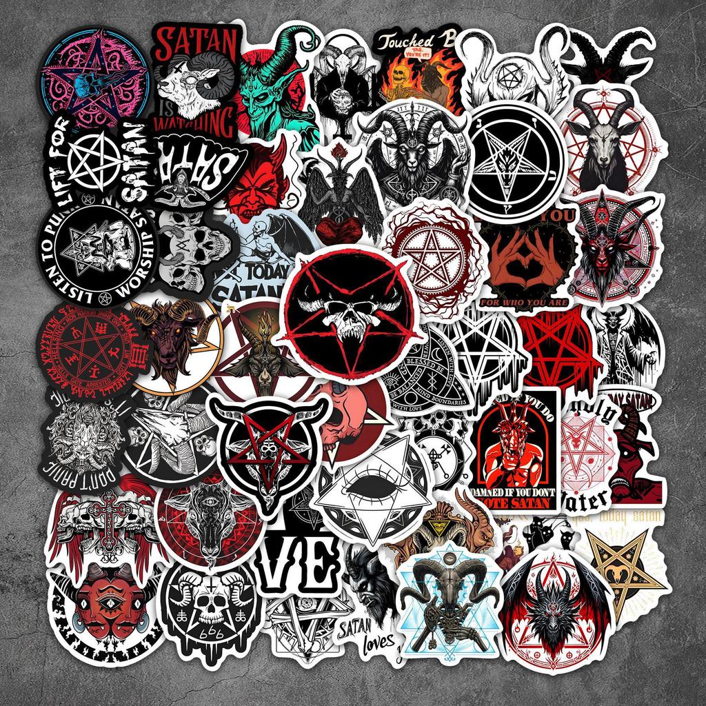 50 Devil Dark Horror Graffiti Stickers - Cool DIY Skateboard, Phone, Guitar Decoration, Waterproof