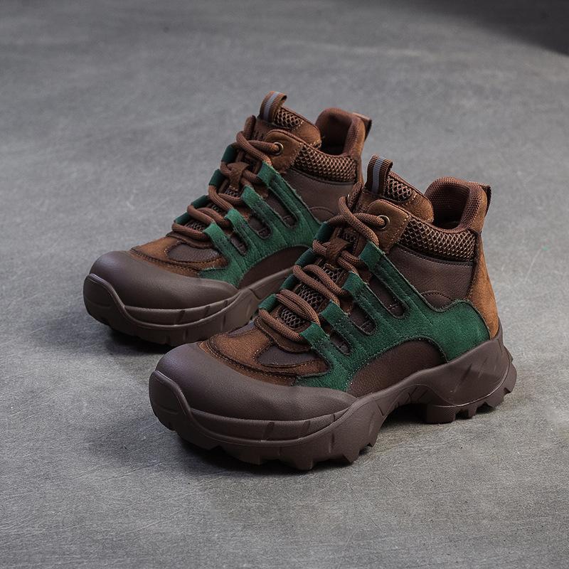 Fashion 4cm Suede Genuine Leather Plush Autumn Chunky Sneakers Platform Wedge Women Flats Vulcanize Loafer Spring Winter Shoes