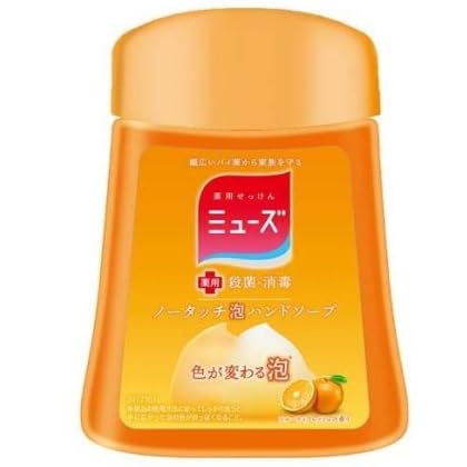 Muse No-Touch Foaming Hand Soap Refill Set (Fruity Fresh/Kitchen/Green Tea/Grapefruit) 250ml x 4 Medicated Soap