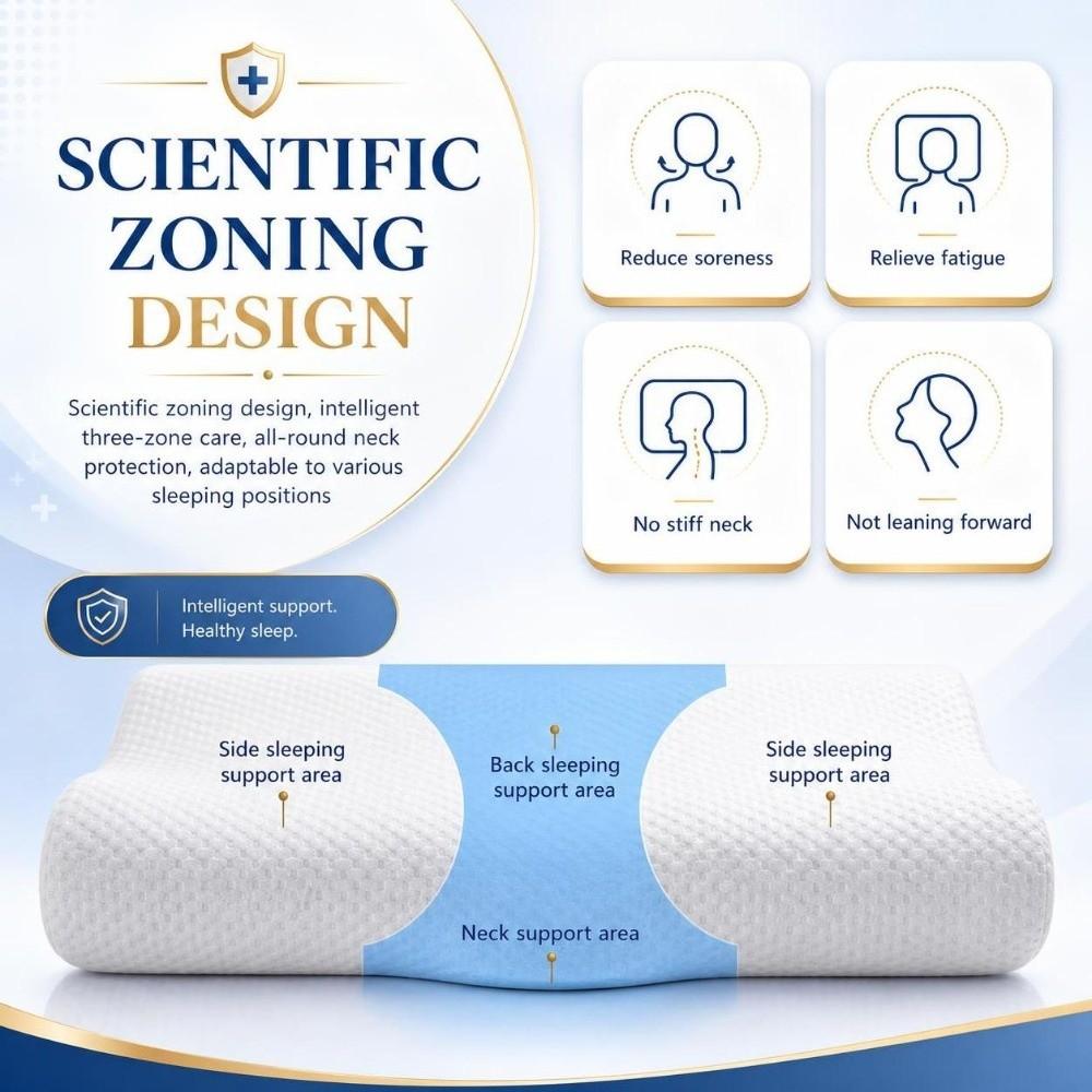 Slow-Rebound Neck Support Pillow Comfortable Ergonomic Sleep Pillow Bedroom Sleeping