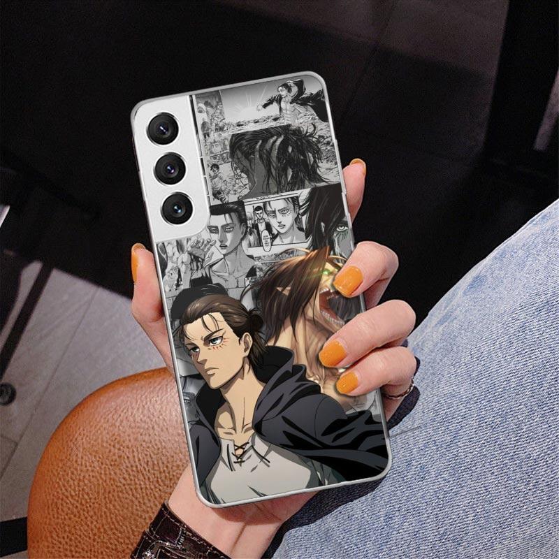 Attack Anime Phone Case For Samsung Galaxy S24 S25 Edge S26 Ultra S23 S22 S21 Plus S20 FE + Personalized Print Cover Galaxy S24