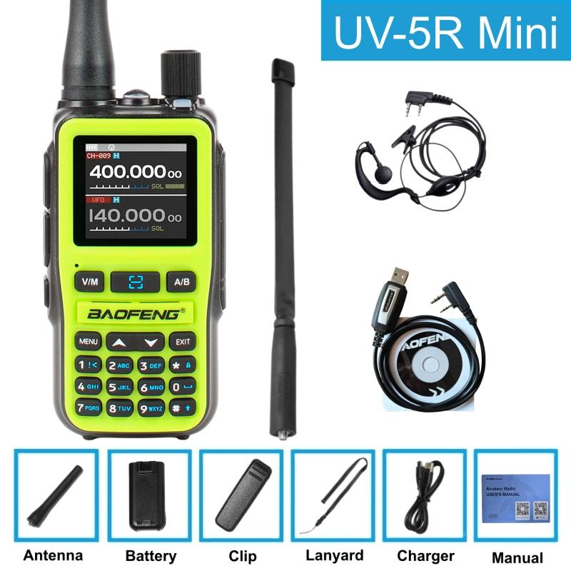 Portable Kids Two Way Radio Baofeng 5R Mini Walkie Talkie Pmr Long Range Rechargable Type-C Charger Vox For Camping Trip
