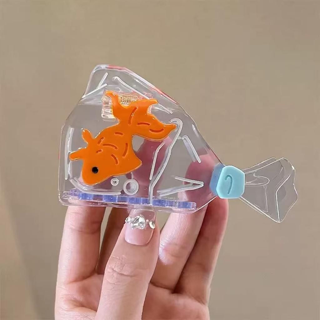 1pc Summer New Splicing Creative Personality Small Goldfish Acetate Hairpin Bag Design Shark Clip Hairpin Ponytail Hair Accessor