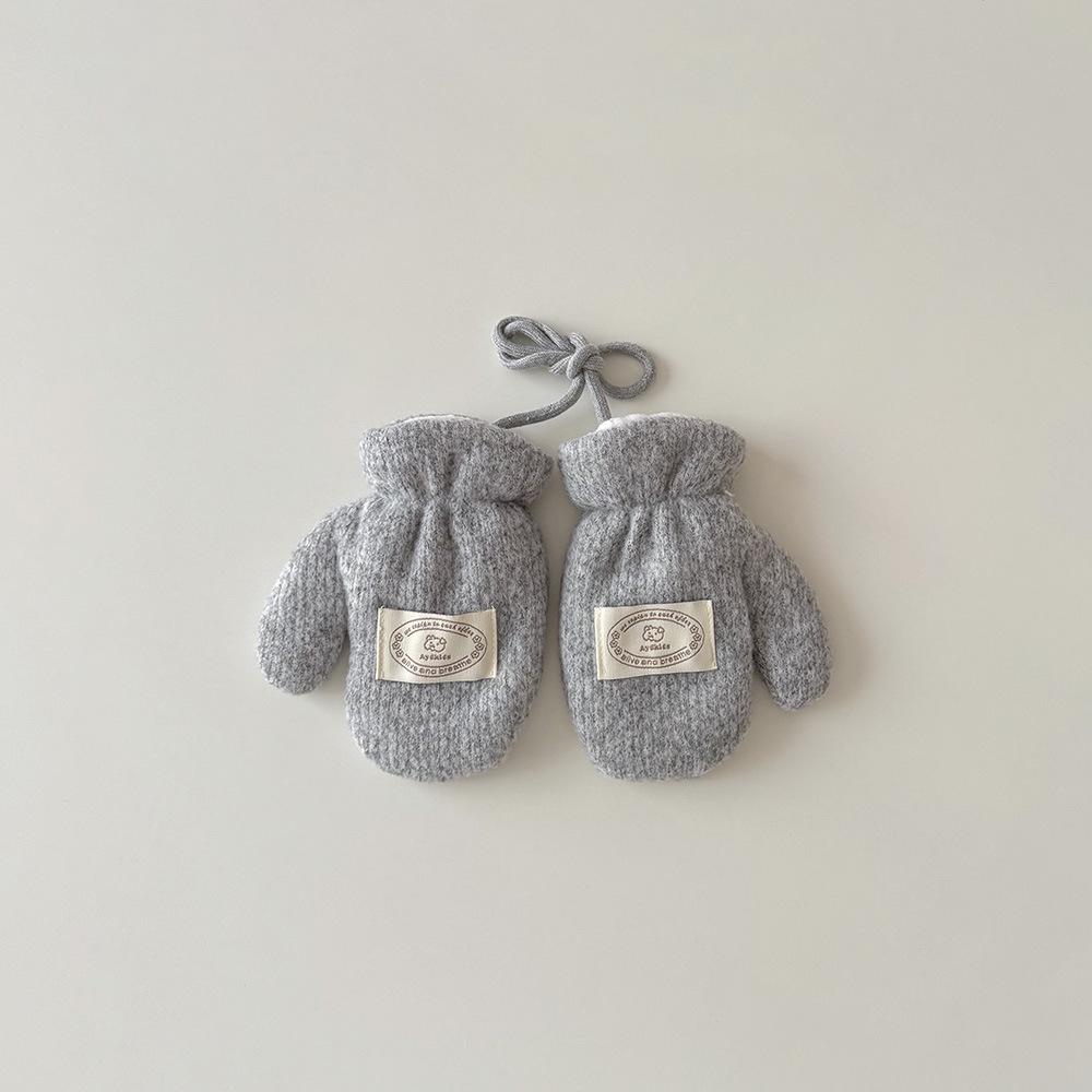 Fashion Baby Mittens Cute Floral Print Lace Winter Mittens for Girl Warm Plush Lined Thermal Toddler Kids Mittens