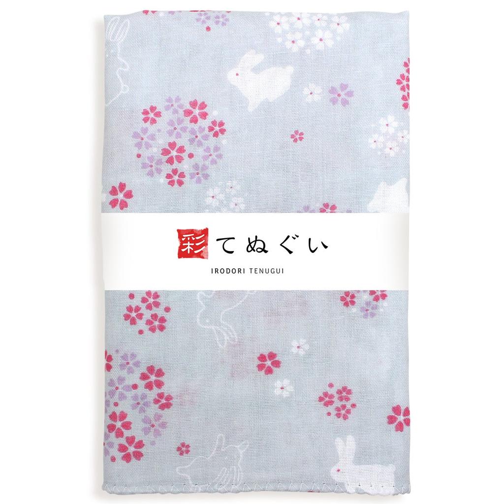 Irodori Gauze Tenugui Gauze Set of 33 x 88cm (Tenugui) Double-Layered Fabric, 5, Approx. (Animal Print, Fray-Resistant)