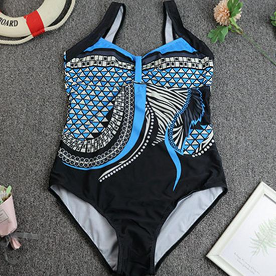 Xinhaohui Strój kąpielowy jednoczęściowy trójkątny z odkrytymi plecami w stylu vintage - Dostępny w 8 kolorach