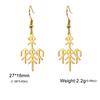 Dawapara Norse Runes Wardruna Symbol Earrings Elder Futhark Mythology Protection Amulet Stainless Steel Dangle Earrings