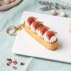 Long Cream Puff Realistic Long Cream Pendant Simulation Fruit Small Strip Fruit Keychain  Gift