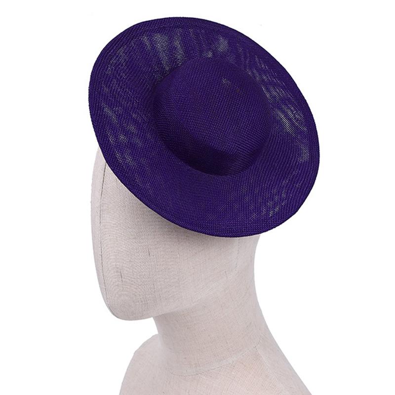 

Mini Boater Hat Saucer Inspired Percher Race Party Derby Wedding Top Hat Fascinator Millinery Hat Base Craft Making Material темно-фіолетовий колір