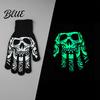 Stylish Scary Costume Accessories Halloween Glow‑In‑The‑Dark Skeleton Knit Gloves Luminous Skull Bone Print Flexible Finger Movement