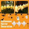 Halloween White Cloth Ghost Stake Lights 8Modes Spooky Cloth Ghosts Light White Flying Ghosts Lantern for Party Yard Lawn Decor