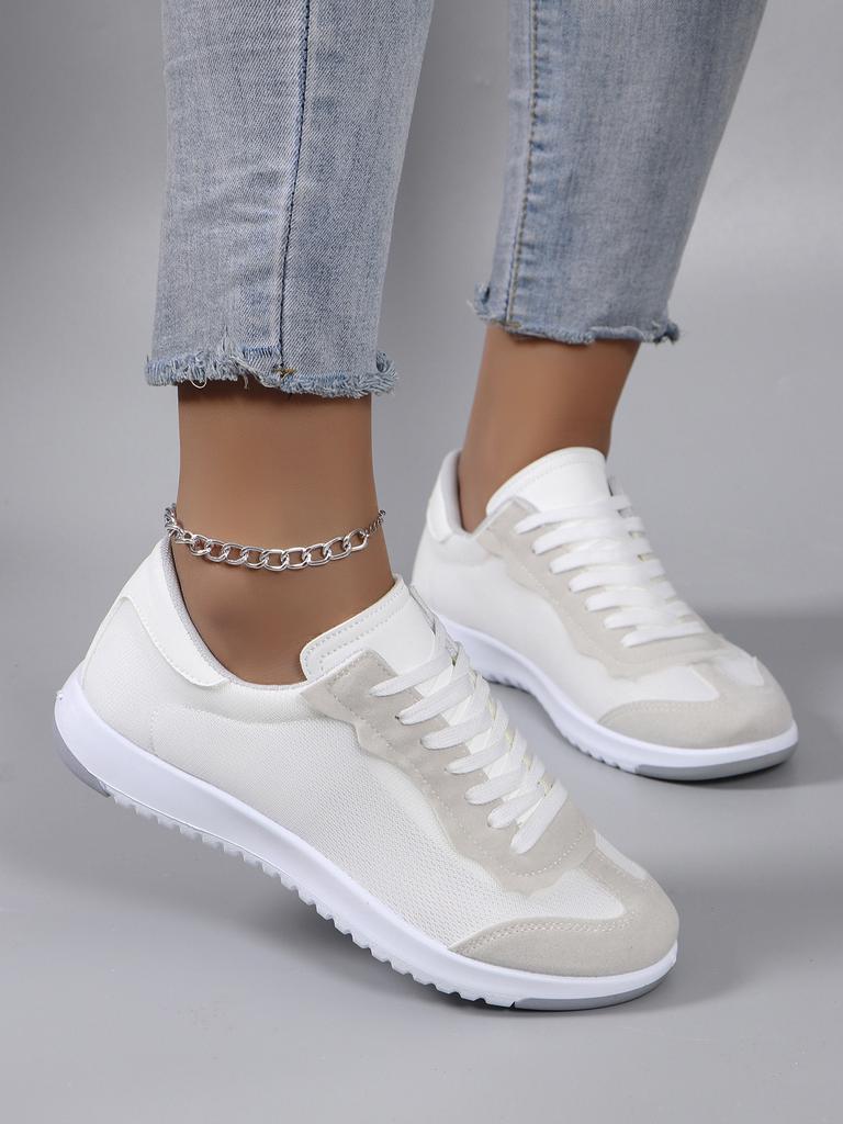 Spring New Women's Sports Shoes, Fashionable, Breathable, Lightweight, Non-slip, Wear-resistant, Casual Sports Shoes, Flat Shoes